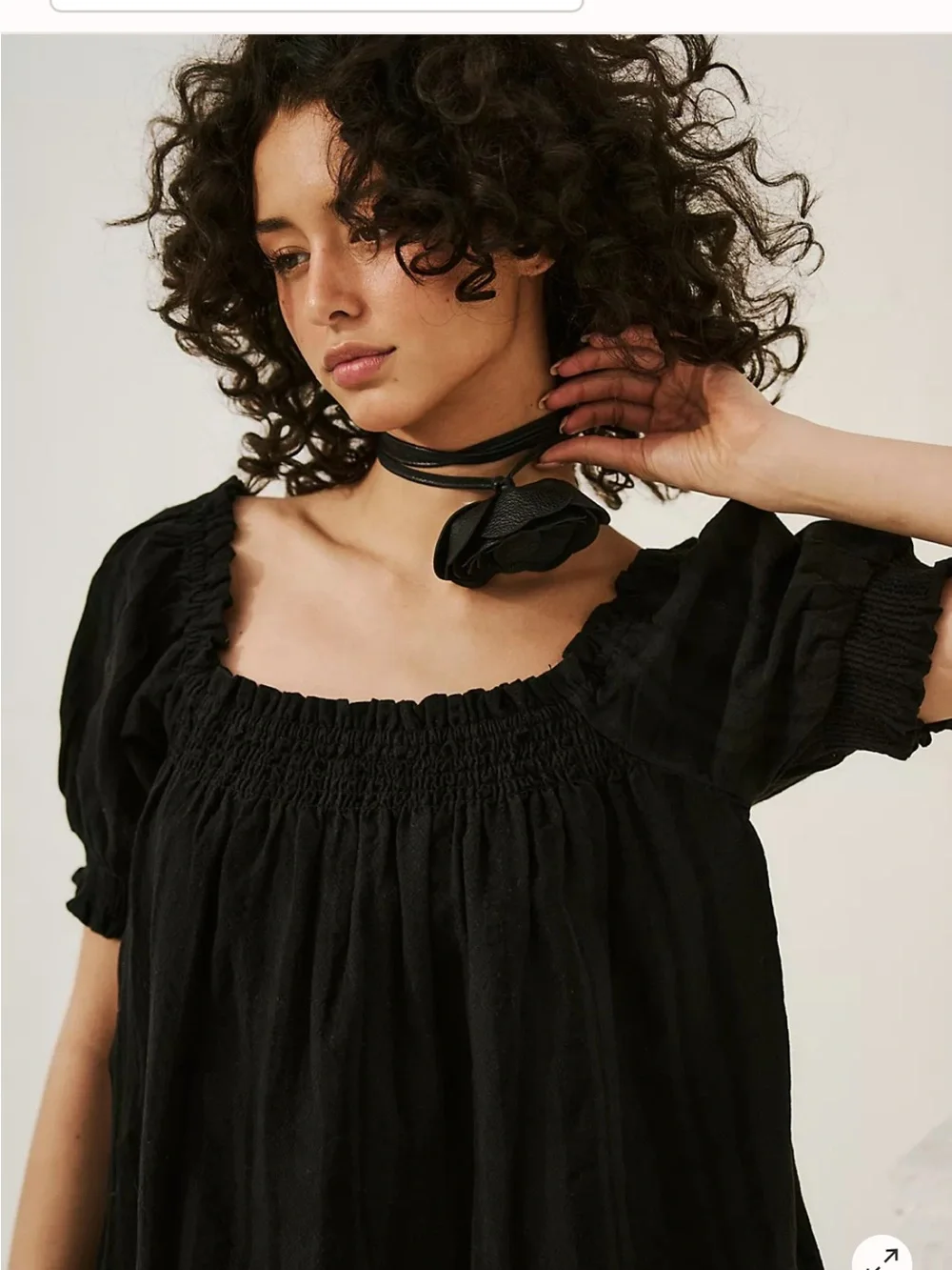 FREE PEOPLE• black cotton baby doll dress